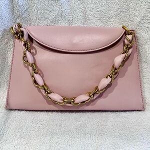 Enrico Coveri Blush Pink Chain Strap Shoulder Bag NWT Gold Hardware